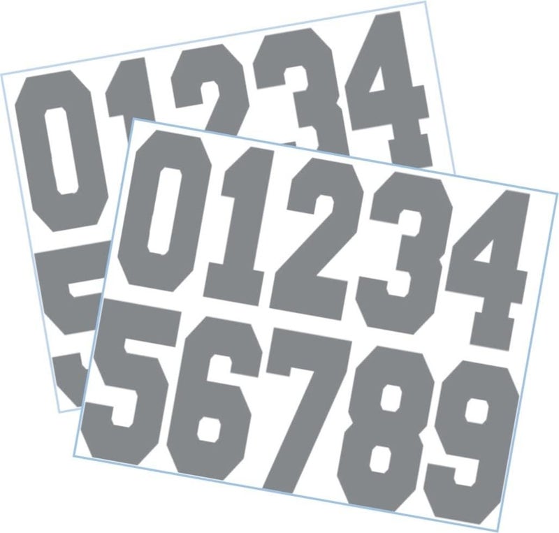 Chalkallaboutit Sports Helmet Numbers 2" Tall by 1" Wide by ® Baseball, Softball, Hockey, Football and Lacrosse - Image 1